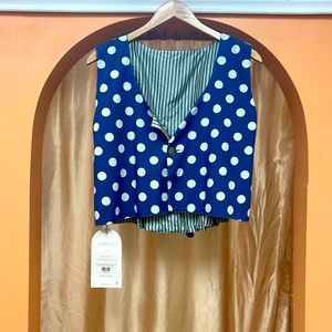 Krista Larson Reversible Crop Vest French Blue